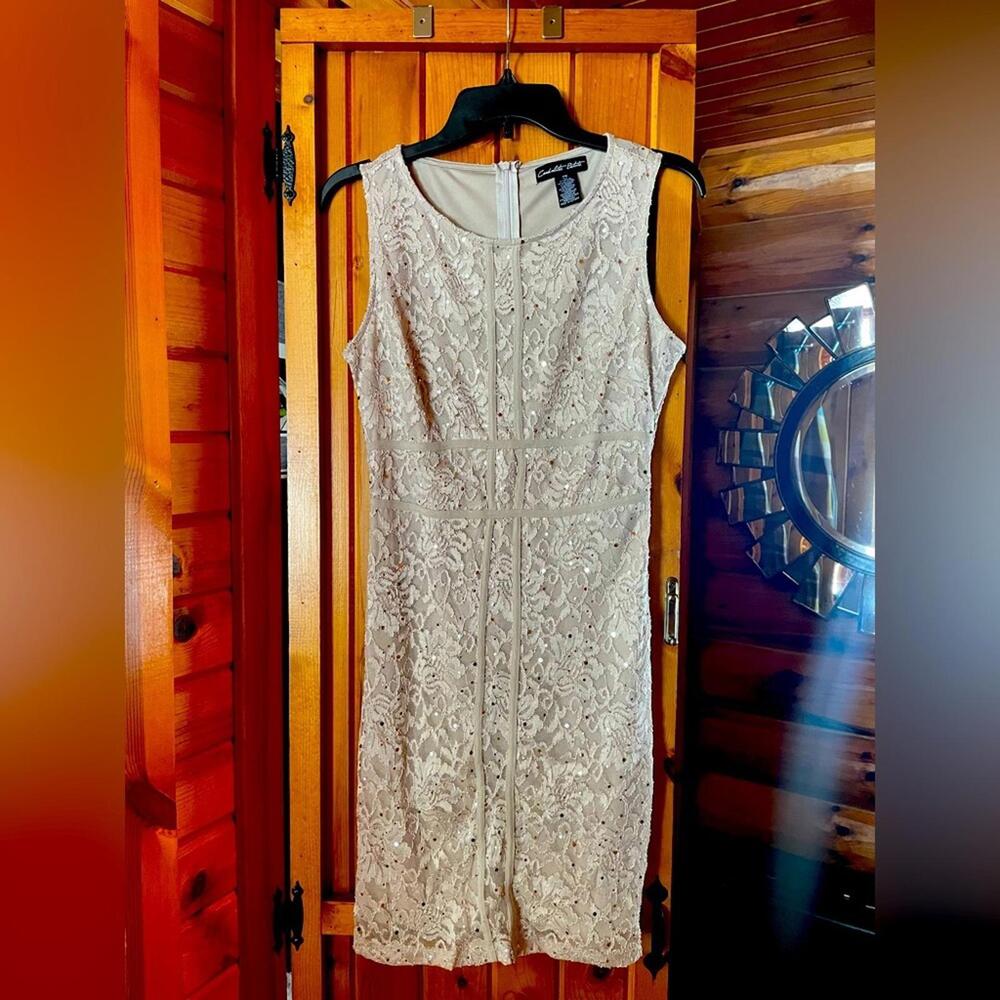 Candalites Sheath Midi Dress Scoop Neck Sleeveless